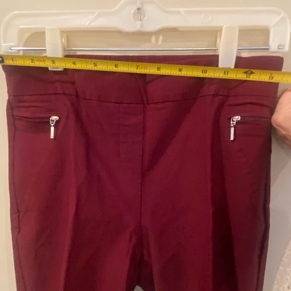 SoHo Bordeaux Color Cropped Stretch Skinny Slacks - Picture 4 of 7